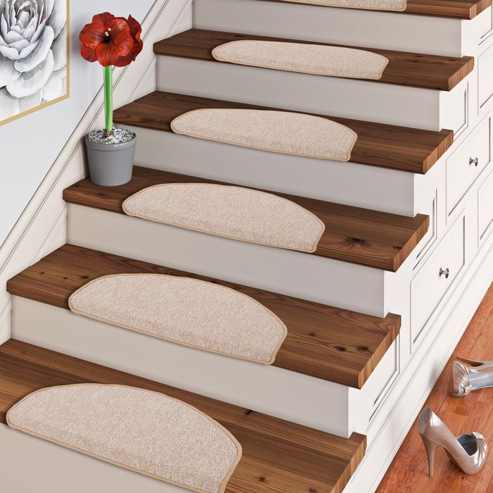 Strong - Trend boucles tapis marche escalier - Beige (semi-circulaire)