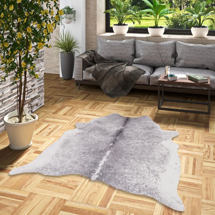 Peau de vache - Tapis en fibres synthétiques - Gris