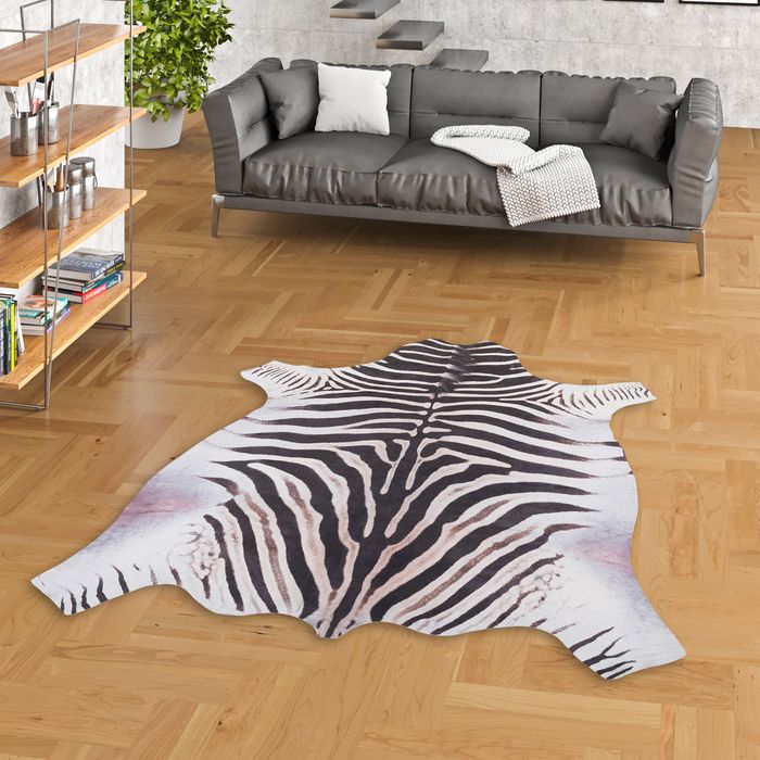 Zebra - Tapis en fibres synthétiques - Noir Blanc