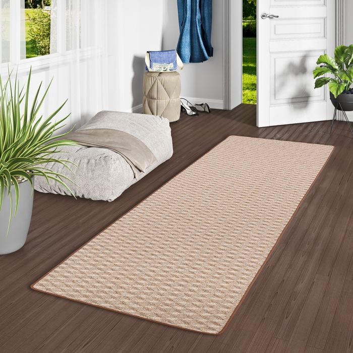 Schlingen Teppich Läufer Modern Diamond Karamell