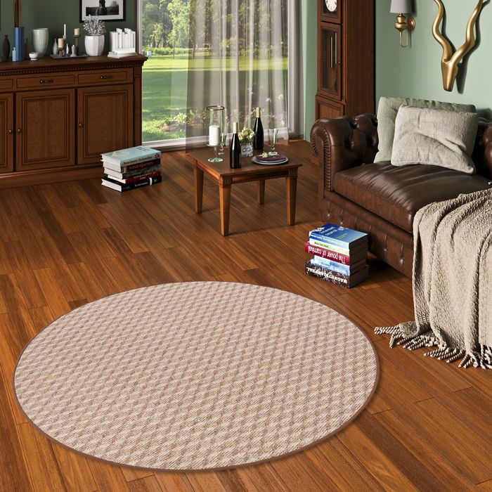 Diamond Moderne - Tapis en bucle - Caramel - Rond