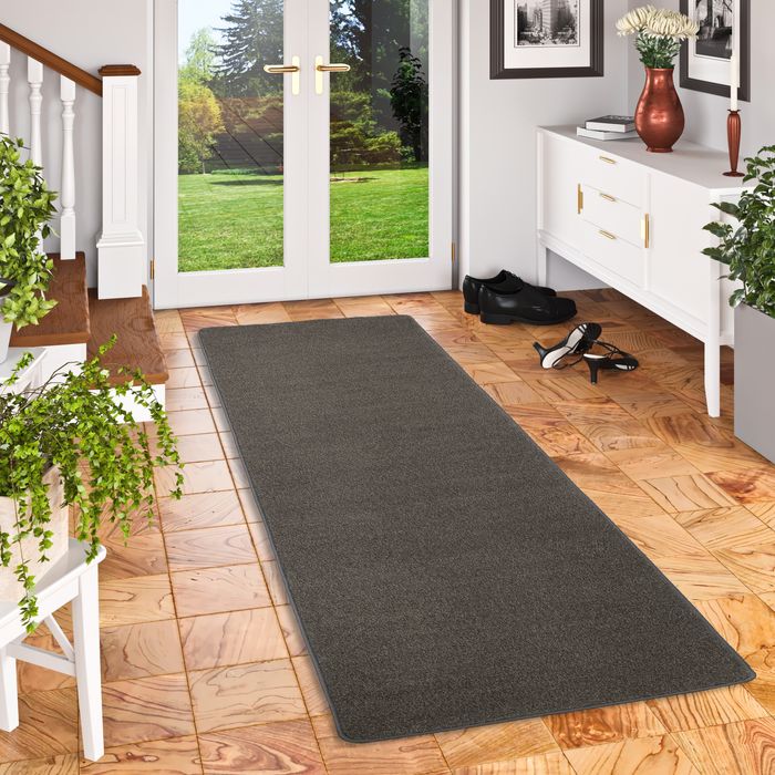 Tapis Coureur Joy Velours Brun Foncé