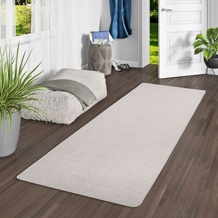 Tapis Coureur Joy Velours Gris Clair