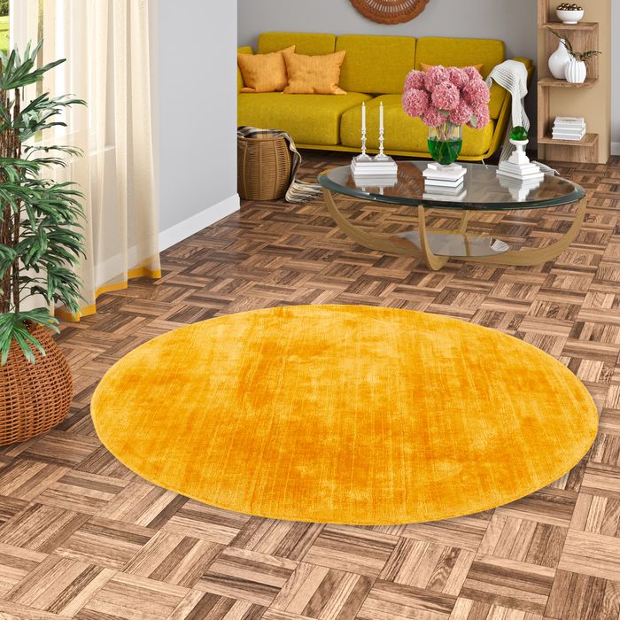 Luxus Designer Teppich Roma Curry Rund