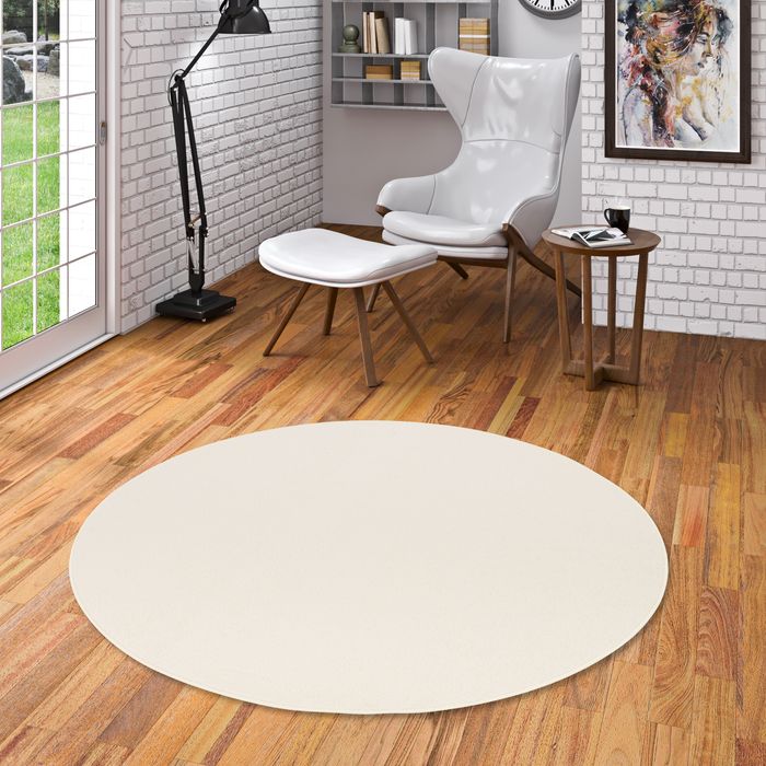Tapis Rond Joy Velours Crème