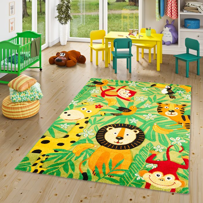Kinder Teppich Maui Kids Grün Safari