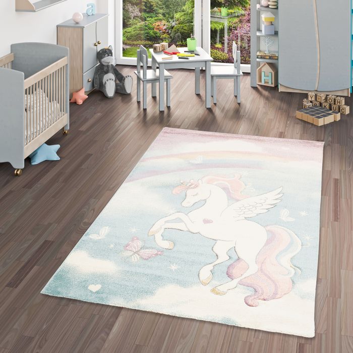 Kinder Teppich Maui Kids Pastell Einhorn Bunt