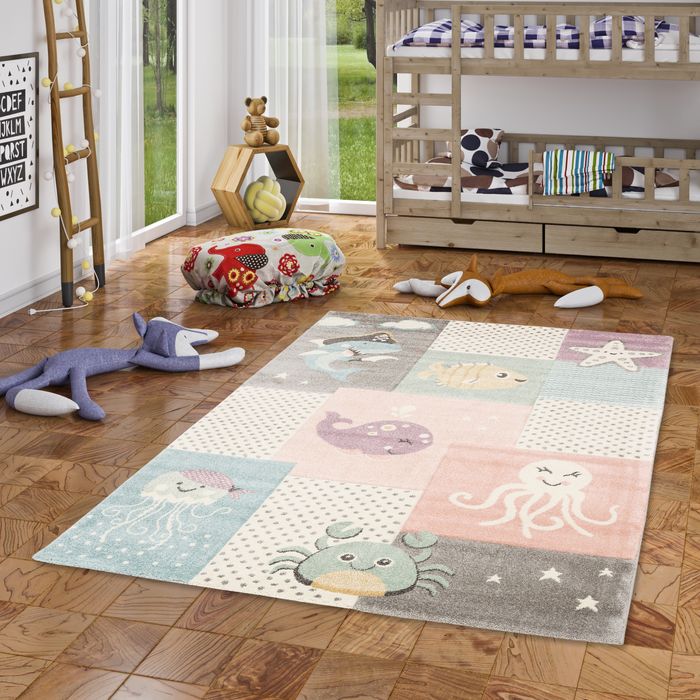 Kinder Teppich Maui Kids Pastell Unterwasserwelt