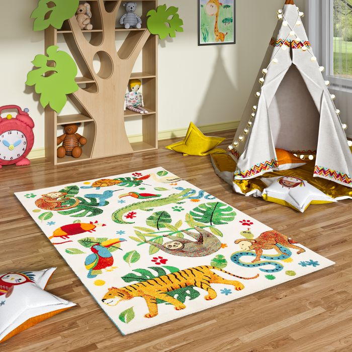 Kinder Teppich Maui Kids Bunt Urwald