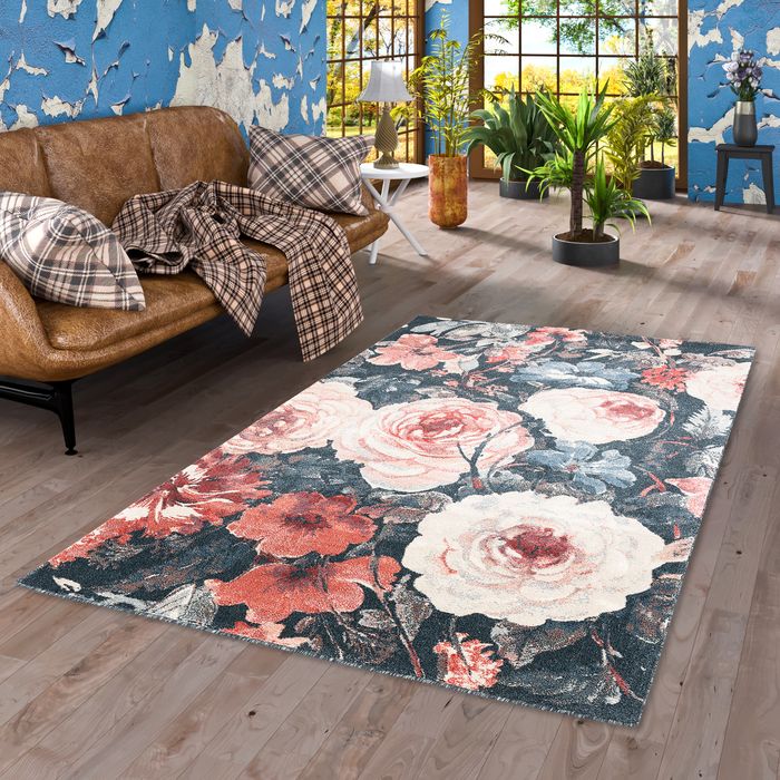 Designer Teppich Retro Montana Rosen