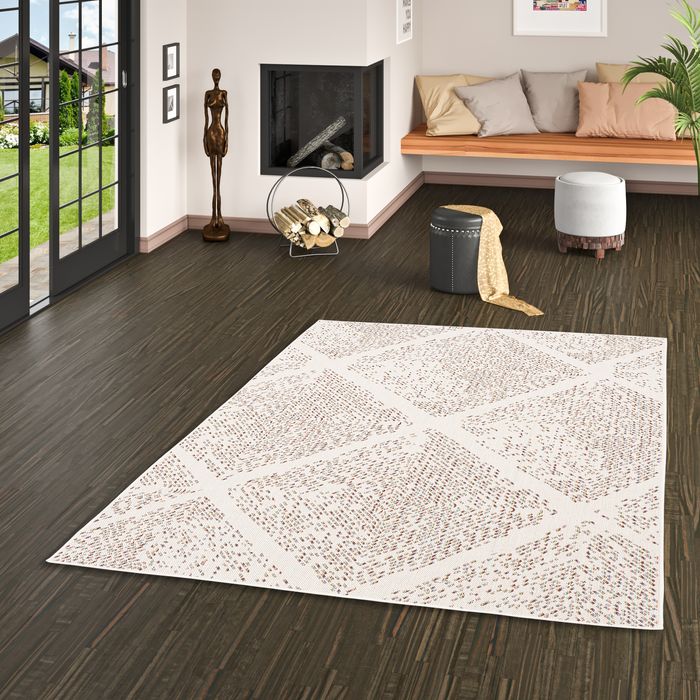 In & Outdoor Teppich Flachgewebe Campus Multicolor Pixel Rauten