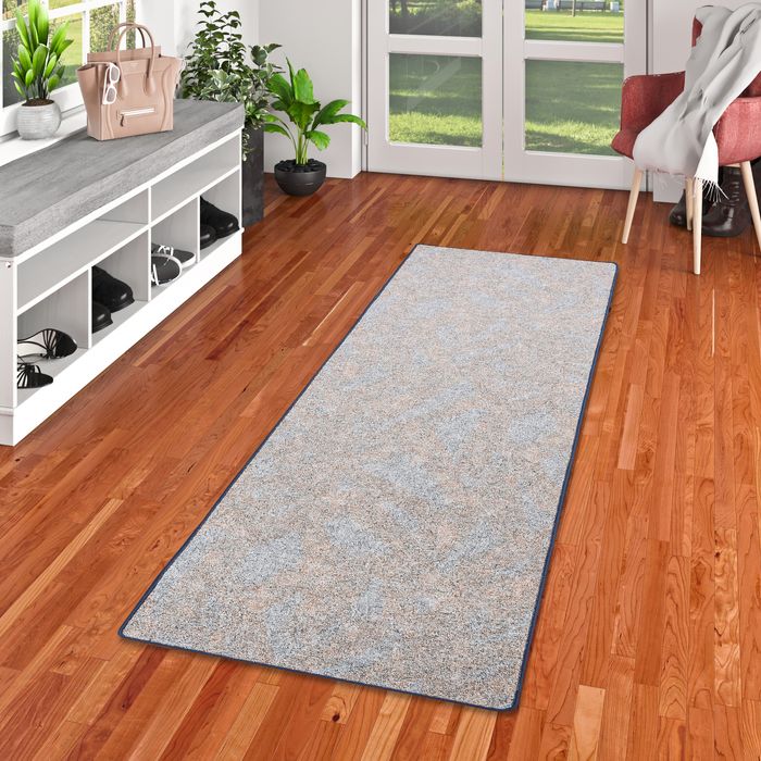 Memory - Tapis long couloir à boucles - Gris Bleu Moucheté