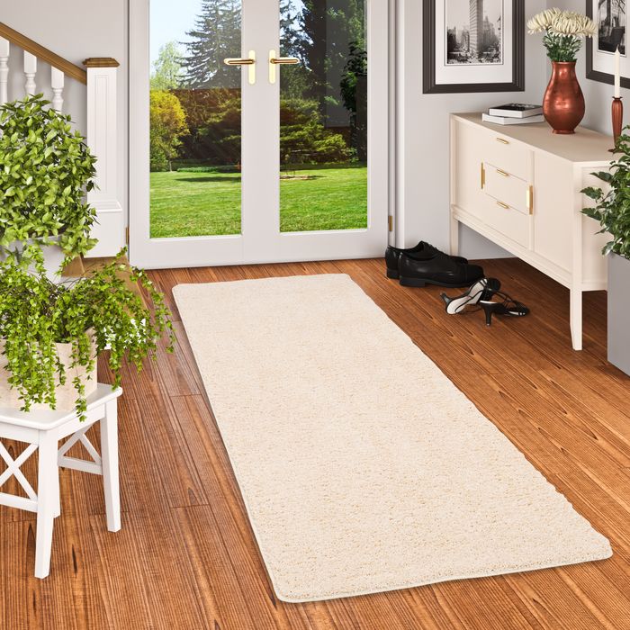 Luxus Läufer Hochflor Langflor Teppich Milano Creme