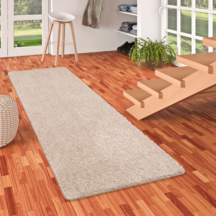 Luxus Läufer Hochflor Langflor Teppich Milano Beige