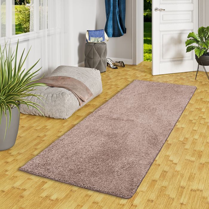 Luxus Läufer Hochflor Langflor Teppich Milano Mauve