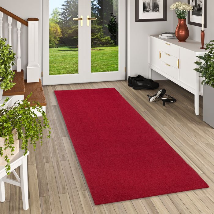 Velvet Shaggy - Tapis long couloir de luxe à poils longs - rouge