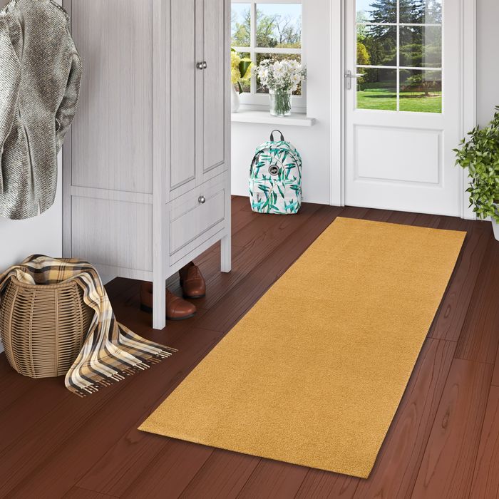 Velvet Shaggy - Tapis long couloir de luxe à poils longs - jaune