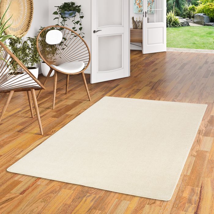 Hochflor Velours Teppich Luna Creme