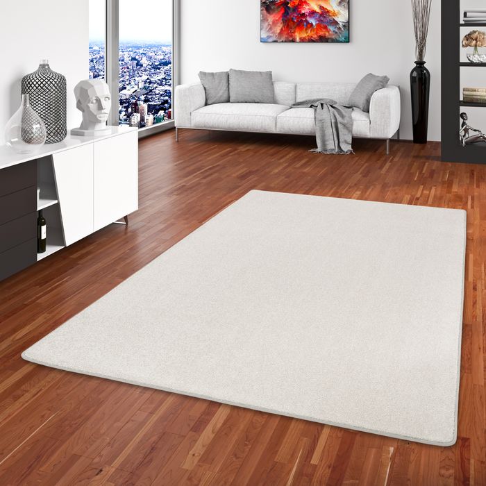 Hochflor Velours Teppich Luna Hellgrau
