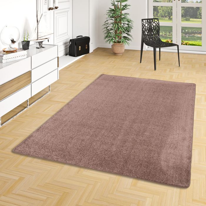 Hochflor Velours Teppich Luna Schoko