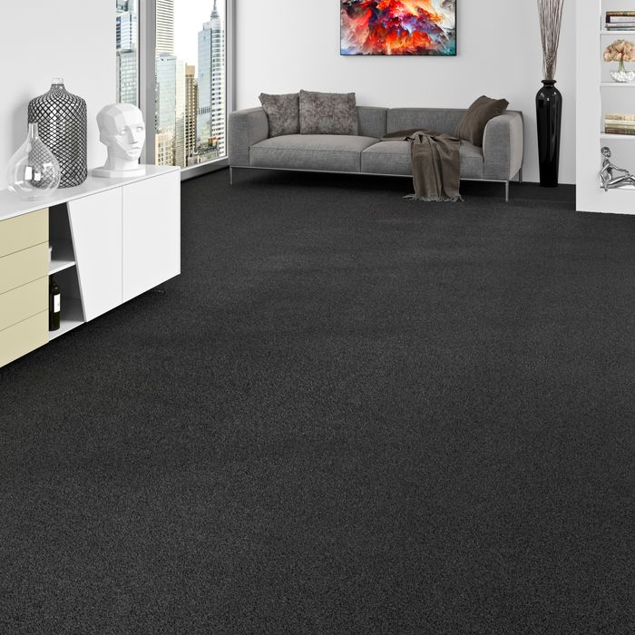 Trend Velours Teppichboden Joy Schwarz
