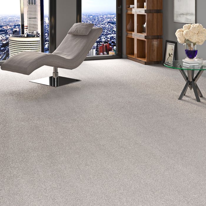 Trend Velours Teppichboden Joy Hellgrau