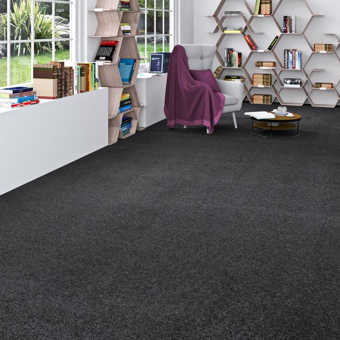 Hochflor Velours Teppichboden Luna Anthrazit