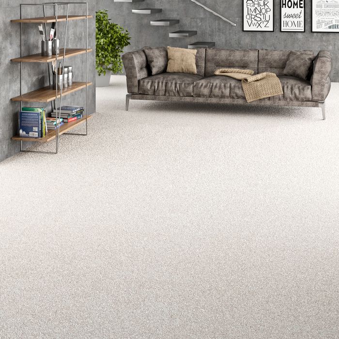 Hochflor Velours Teppichboden Luna Hellgrau