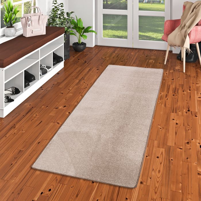 Luna - Tapis long couloir - Tapis en velours à poils longs - Taupe