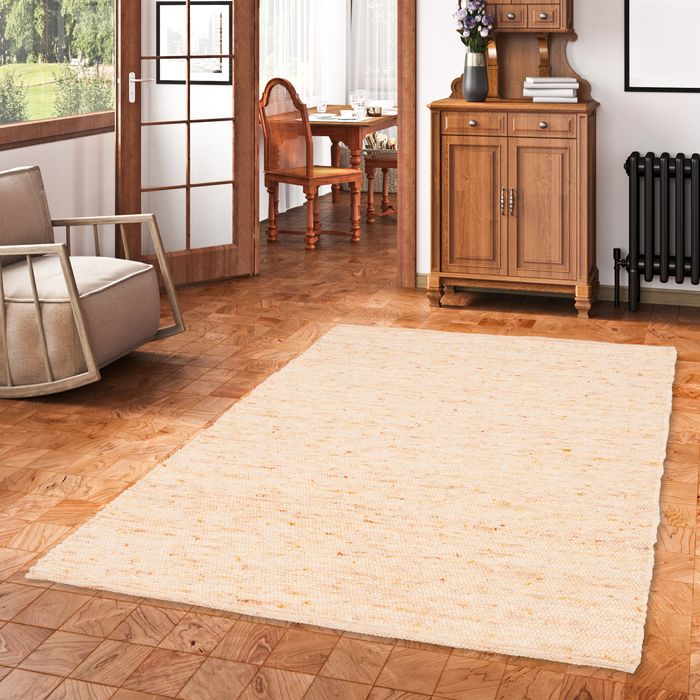 Nelson - Tapis en laine naturelle - Terre Cuite Moucheté