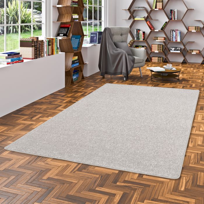 Hochflor Langflor Teppich Cottage Silbergrau