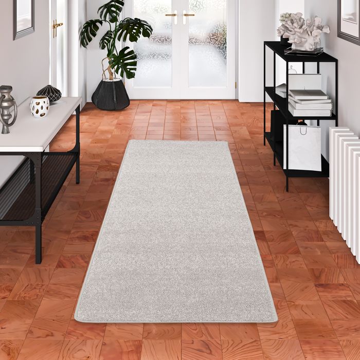 Hochflor Langflor Teppich Läufer Cottage Silbergrau