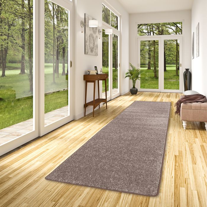 Hochflor Langflor Teppich Läufer Cottage Taupe
