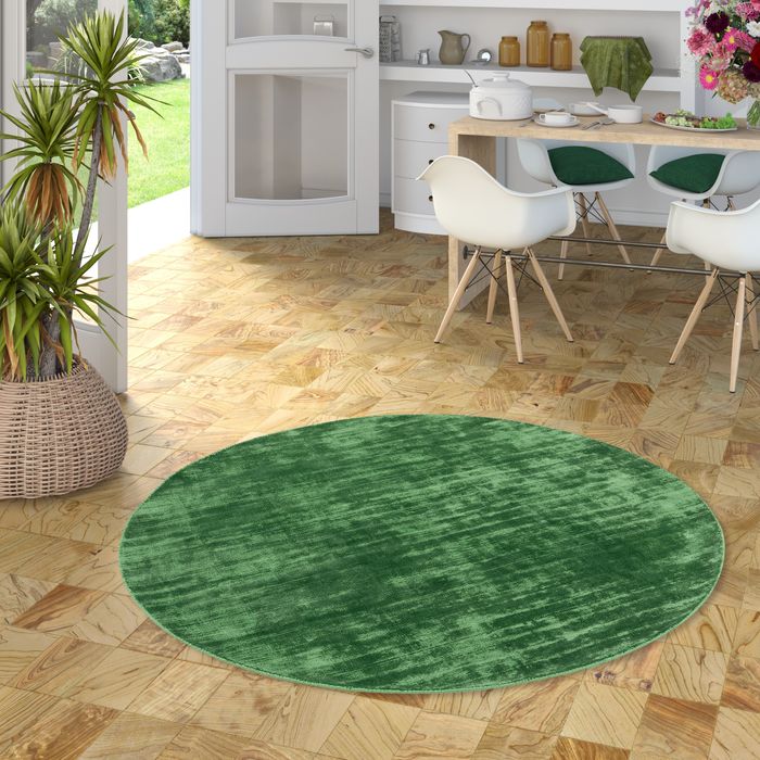 Luxus Designer Teppich Roma Grün Rund