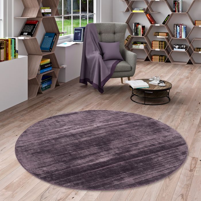 Luxus Designer Teppich Roma Lila Rund