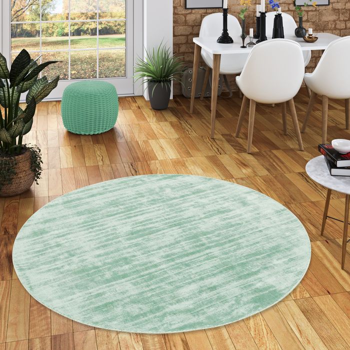 Luxus Designer Teppich Roma Mintgrün Rund