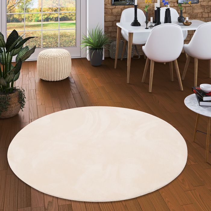 Luxus Super Soft Fellteppich Pearl Creme Rund