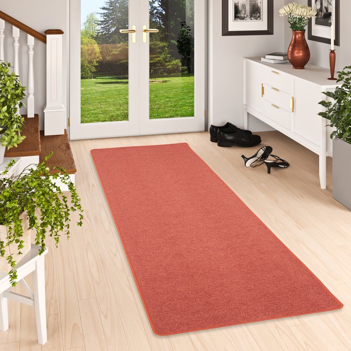 Tapis Coureur Strong Velours Bouclé Terre Cuite