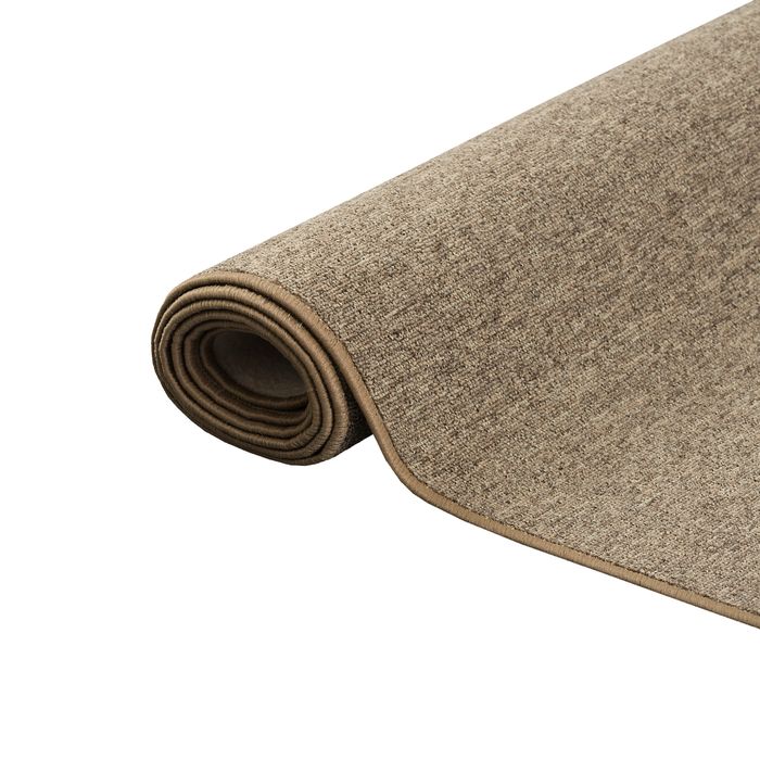 Tapis Coureur Strong Velours Bouclé Noisette