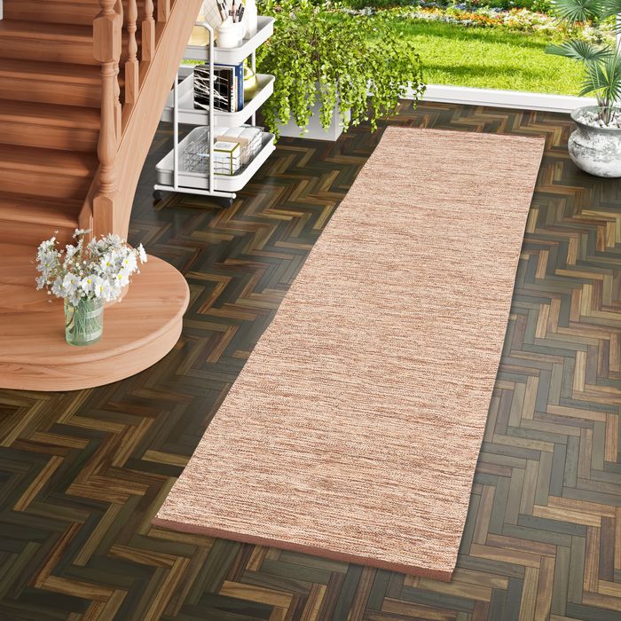 Baumwolle Natur Kelim Teppich Läufer Easy Beige Meliert