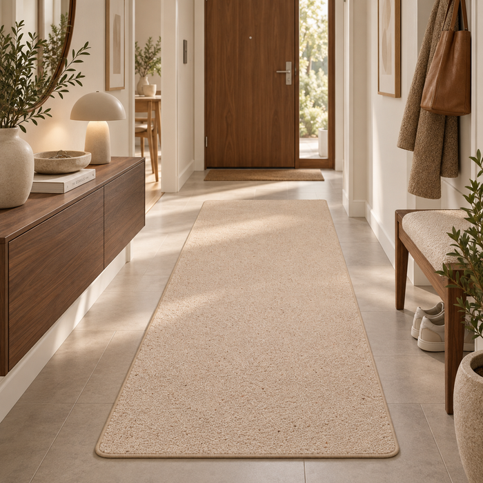 Natur Teppich Läufer Wolle Berber Beige