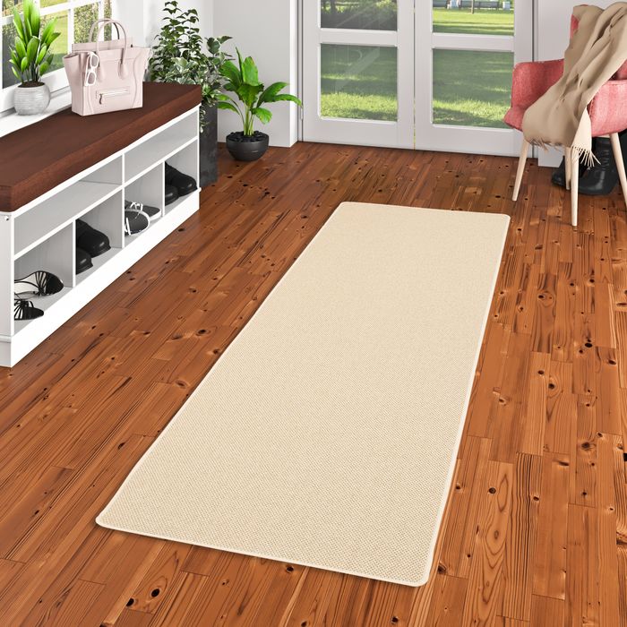 Läufer Teppich Bentzon Flachgewebe Beige