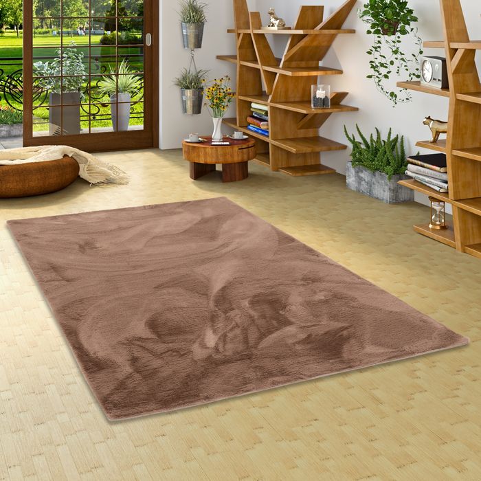 Luxus Super Soft Fellteppich Plush Braun