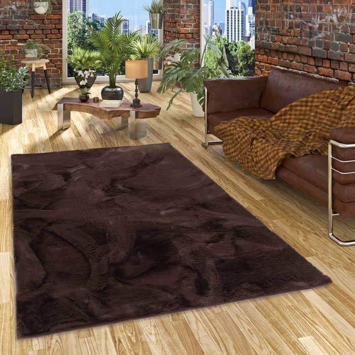 Plush - Tapis de luxe en fourrure synthétique super doux - Chocolat