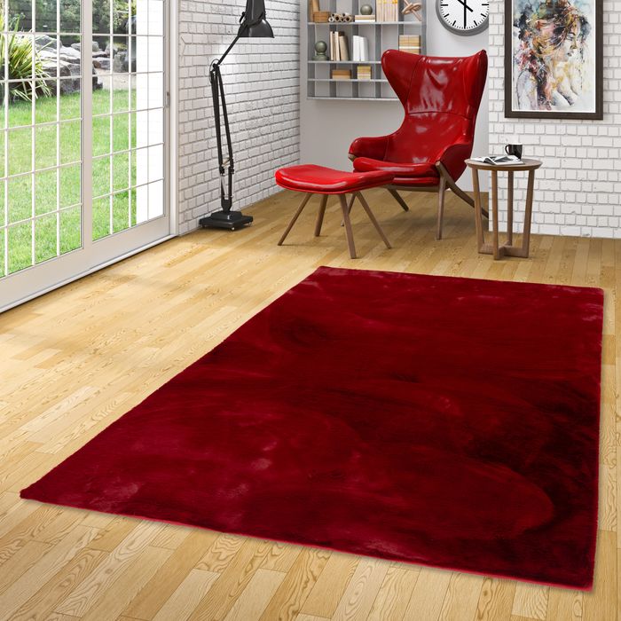 Plush - Tapis de luxe en fourrure synthétique super doux - Rouge
