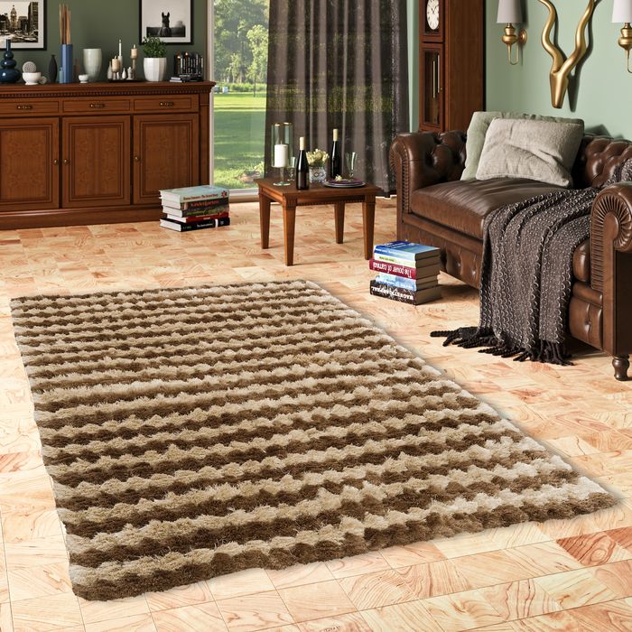 Luxus Hochflor Shaggy Teppich Mirabell Beige Braun