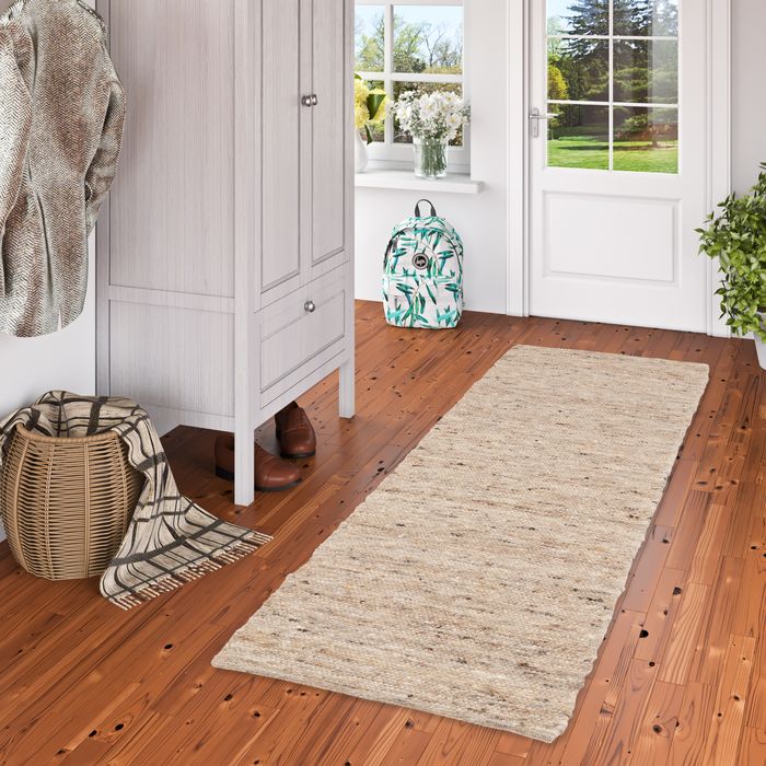 Alaska - Tapis long couloir - Tapis en laine naturelle - Moucheté Naturel