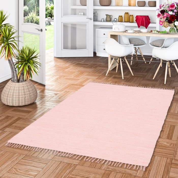 Jolly Cotton -Tapis naturel en coton - Rose