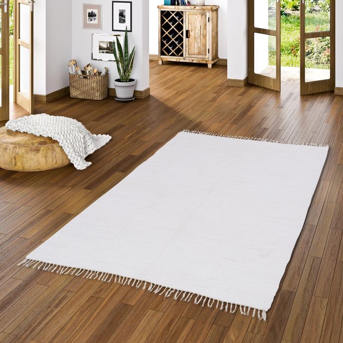 Jolly Cotton -Tapis naturel en coton - Blanc