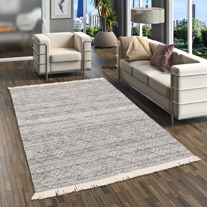 Tapis durable Kelim Fina Anthracite Trend